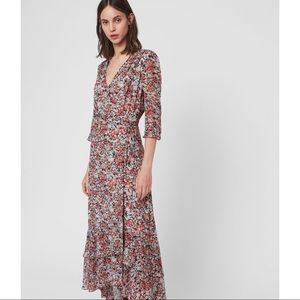 All Saints Delana Wilde Floral Wrap Dress